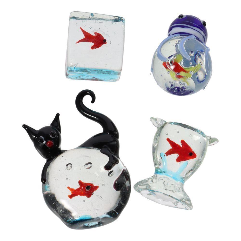 Home Decor Mini Pocket Fish Ornaments Living Room Desktop Glass Fish Black Cat Ornaments  Cute