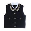 Lafite Home Elegant Sleeveless Knitted Top for Women - Versatile, Slimming, Fragrant European Style for Spring and Autumn