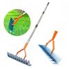Adjustable Stainless Steel Thatch Rakes 1.7M Detachable Handle For Lawn Moss Dead Grass Removal Garden Yard Maintenance