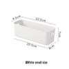 White Minimalist Desktop Plastic Storage Bin Organizer