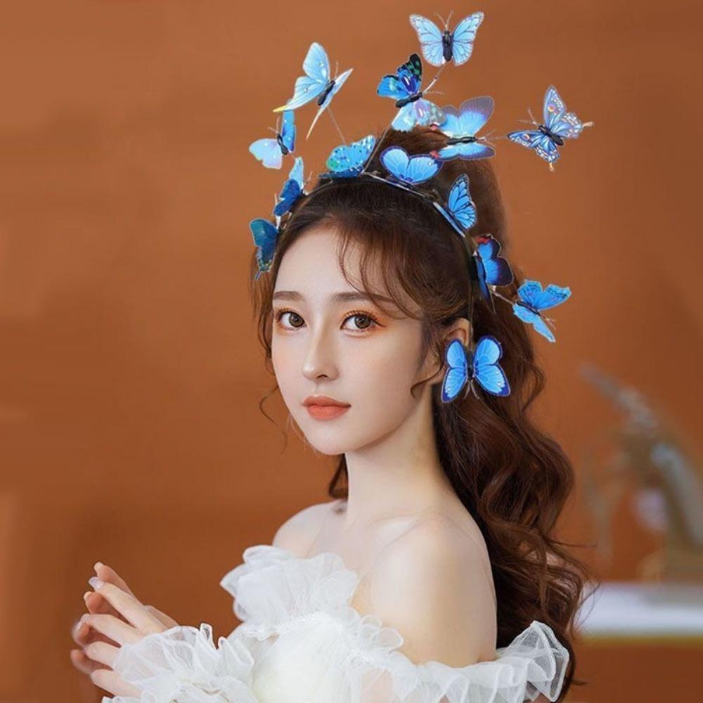 Glow Simulation Bridal Headpiece Flower Ring Fairy Headband Hair Accessories Bride