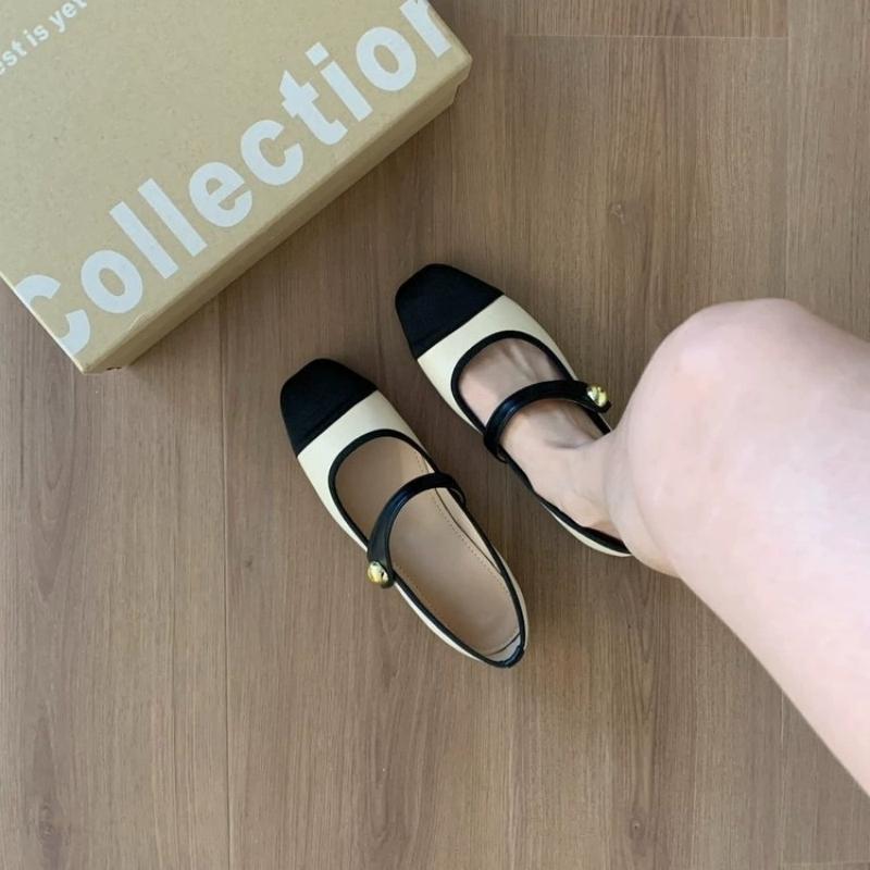Fashion Women Flat Shoes Fashionable Versatile Square Toe French Mary Jane Shoes Women Summer Soft Soled Beanie Shoes zapatillas de muje