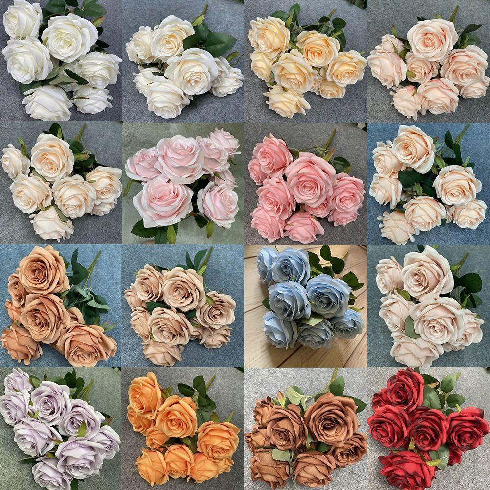 

Floral Art 9-heads Rose Flowers Flower Arrangement Rose Flower Bouquet Hotel