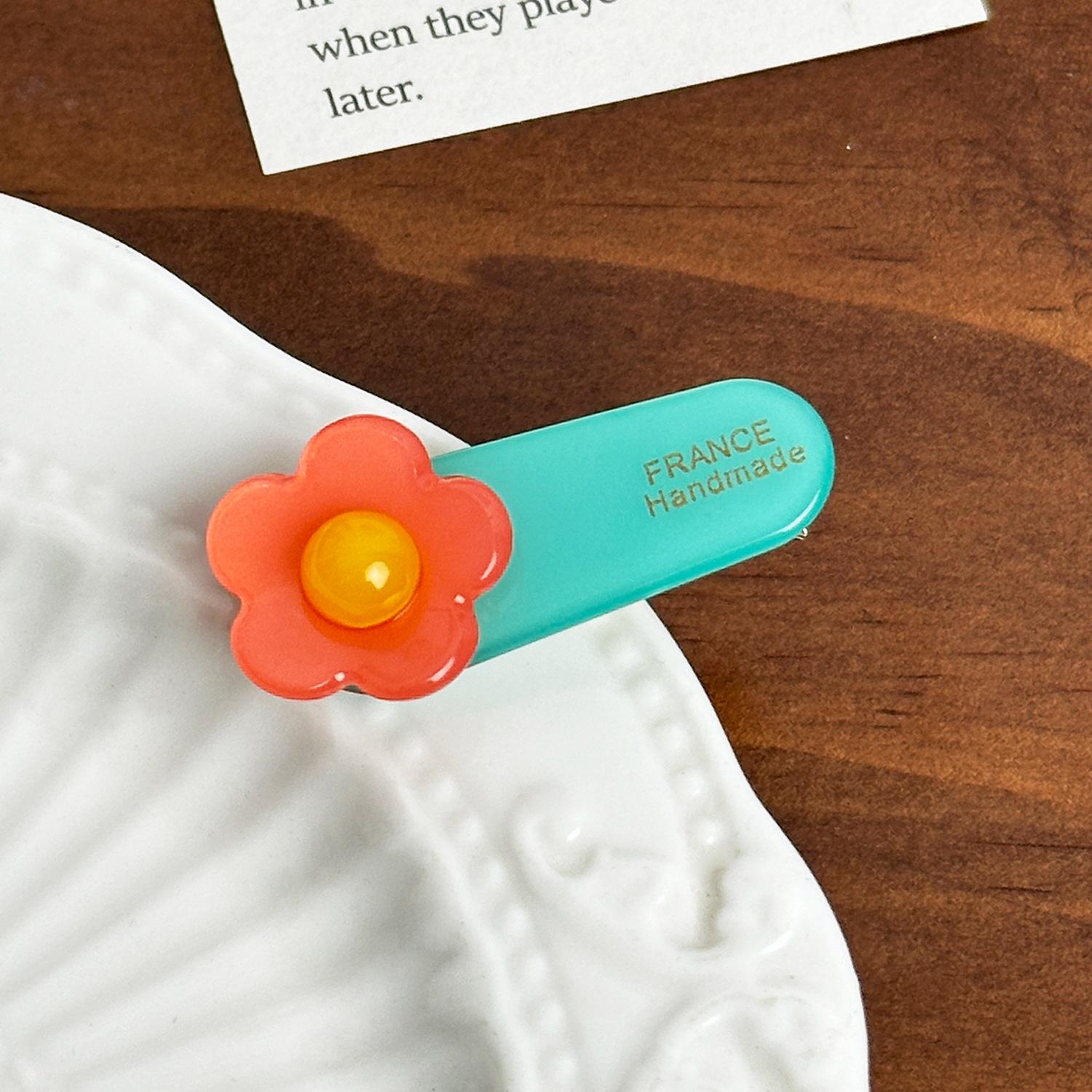 

Уникальная заколка-уточка для волос ручной работы с яркими цветовыми сочетаниями Blue Pink