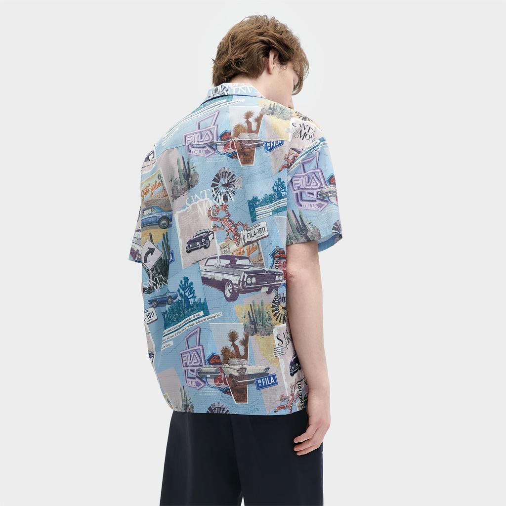 New FILA Shirt Men's All Over Print F11M428402FZA