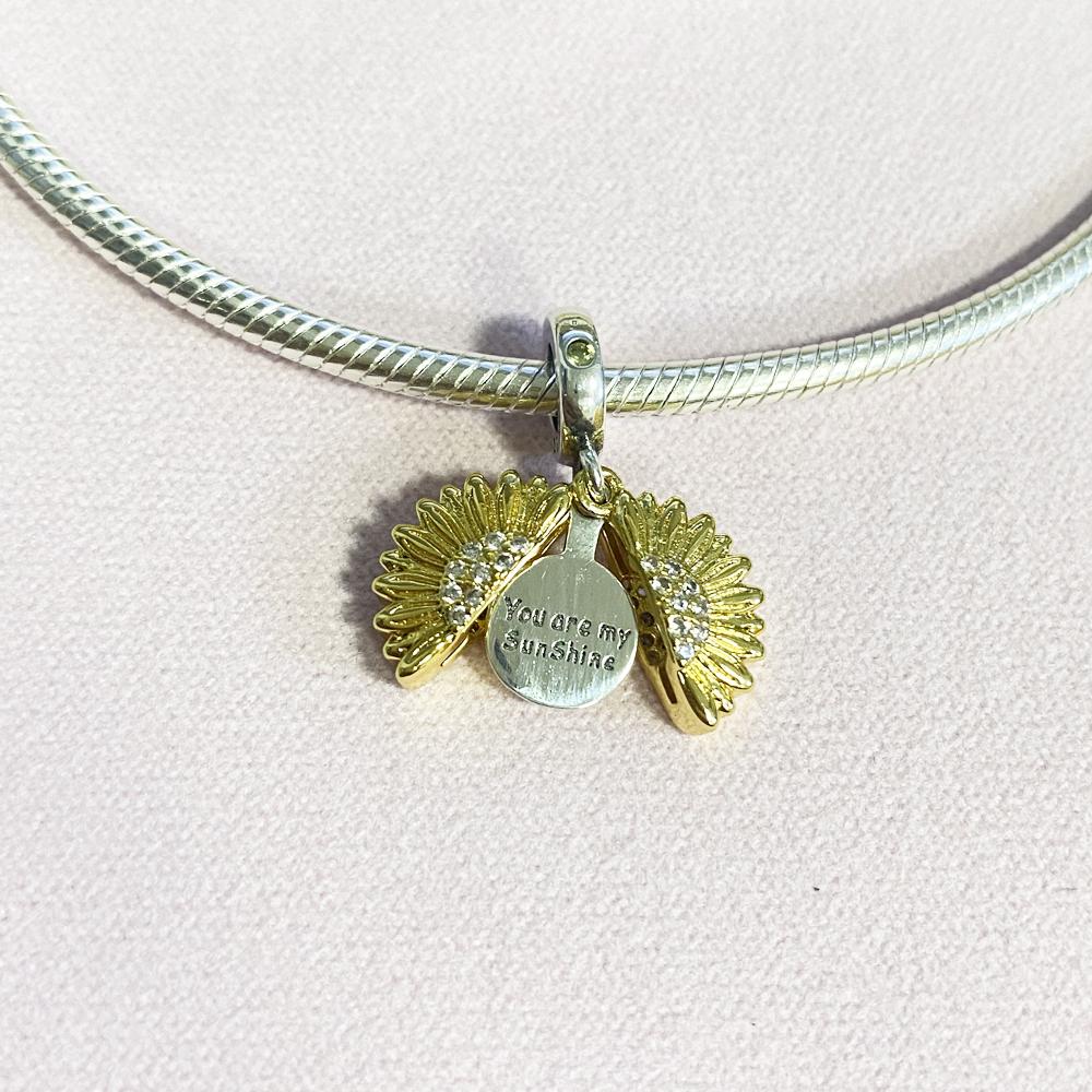 18K Gold Plated Pine Nuts Crown Charm Fit Original Bracelet Shining Bead Diy Women Jewelry Giftcopper Trinket Jewelry Gift