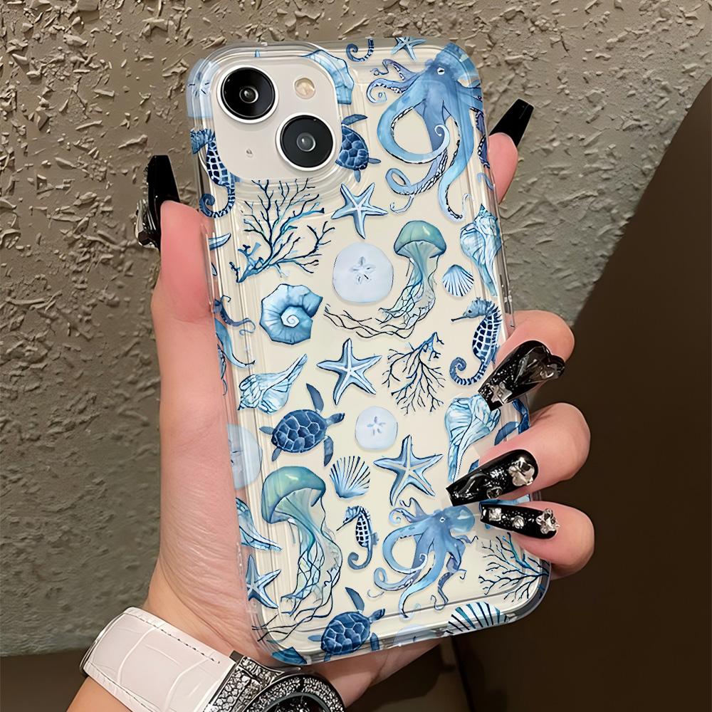 

Art Blue Marine Organism Phone Case for Samsung Galaxy S25 S24 S23 S22 S21 S20 S10 Note20 FE Ultra Plus 4G 5G Clear Back Cover Samsung Note20