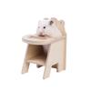 Hamster Fun Toys Cartoon Hamster Dining Chair Detachable with Tray Wooden Hamster Chair Handmade Mini Feeding Chair Photo Props