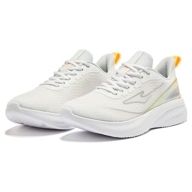 Erke Comfortable Minimalist Shock Absorbing Non-Slip Low-Top Running Shoes Men Sneakers White Green Orange 51124103151-002