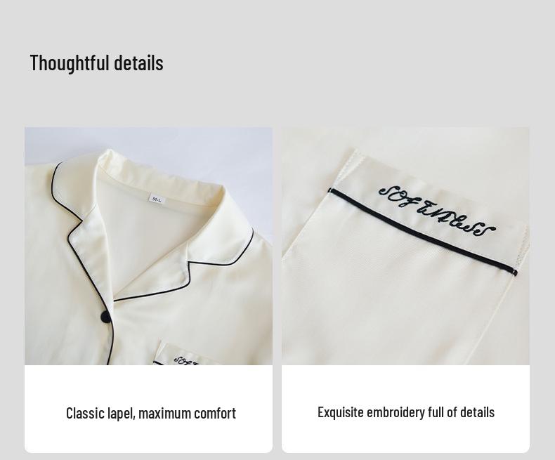 Men's Lyocell Tencel Solid Color Pajamas - Spring/Fall Long Sleeve Set