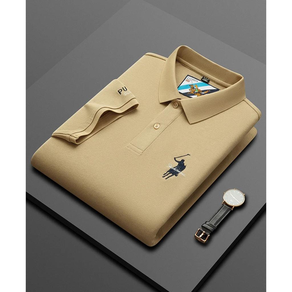 STORN Luxe Borduur Heren Poloshirt Zomer Dun Ademend 100% Katoen Zwart Marineblauw Kraag Korte Mouwen Tops Merk Kleding