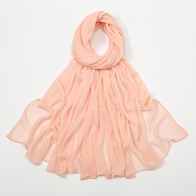 Crinkle Muslim Women Hijab Wrinkle Rayon Headscarf Solid Color Women's Turban Plain Viscose Cotton Musulman Femme Shawl Ramanda