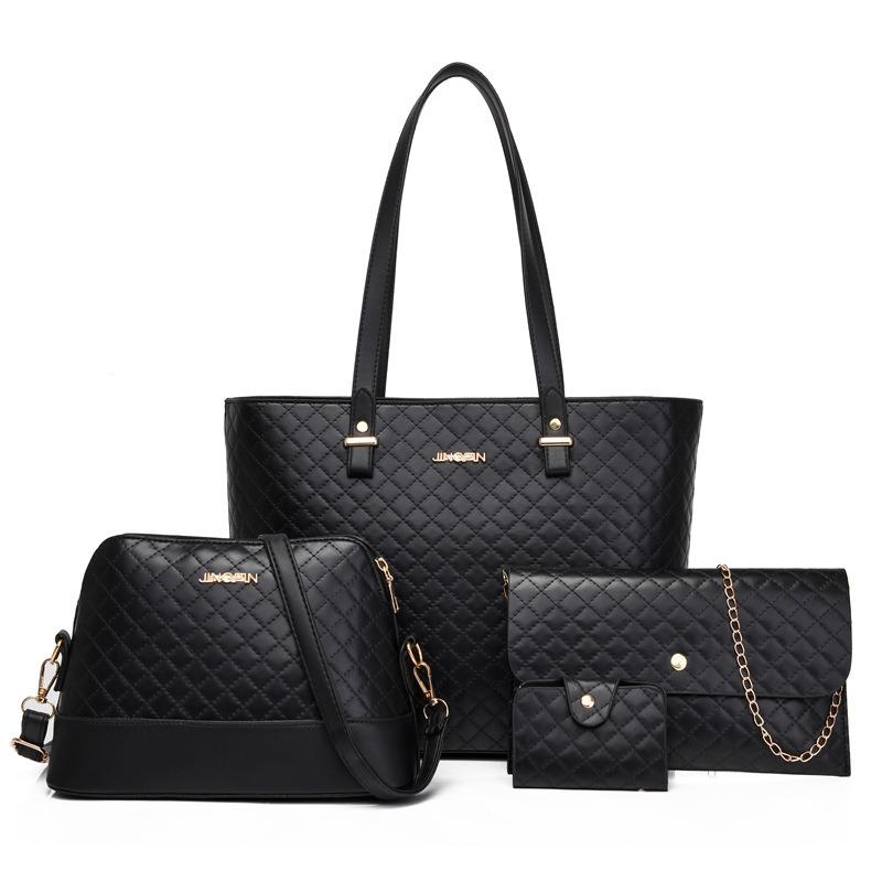 Women's bag new fashionable retro child and mother bag diagonal span portable shoulder large capacity four-piece bag