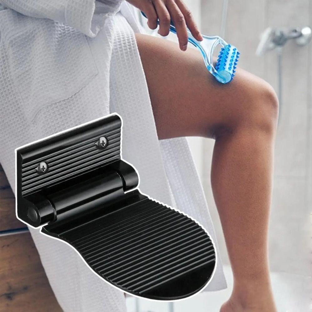 Aluminum Zinc Zinc Alloy Bathroom Pedals Wall Mounted Shower Footstool Stable Shower Foot Rest Shaving