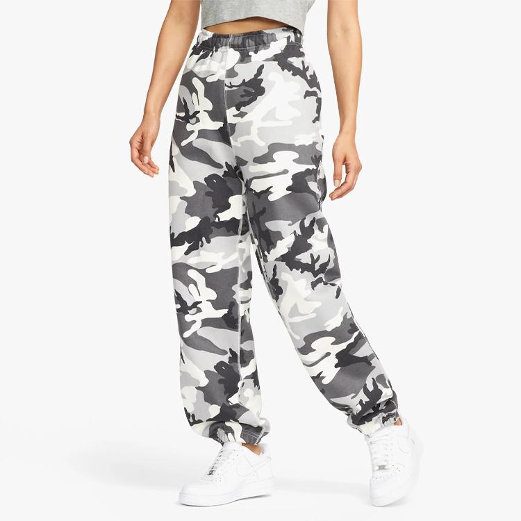 Nike All Over Print Camouflage Jogger Pants Women Bottoms Black White DN1767-133