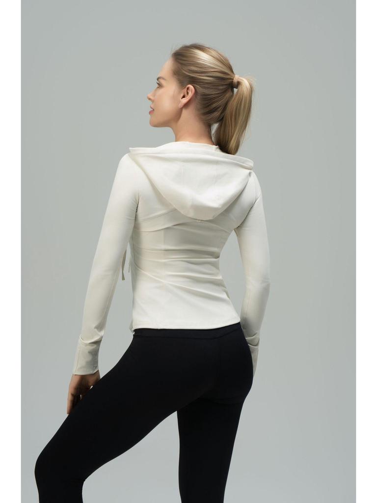 Luludarling Damska Bluza z Kapturem do Jogi - Wyszczuplający Szczotkowany Top Sportowy