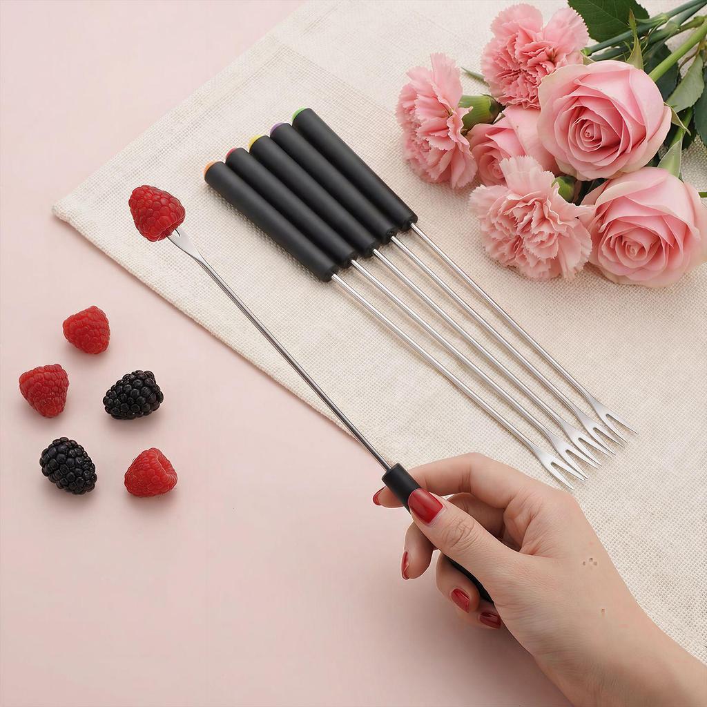 Stainless Steel 6-Piece Fruit, Dessert, and Cheese Fork Set