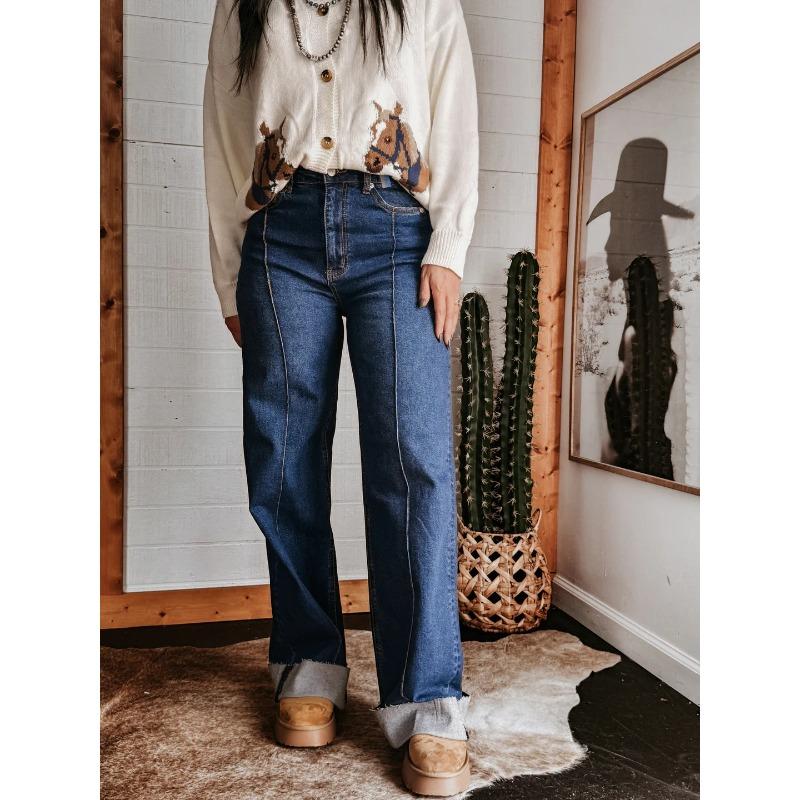 QICED Women's Fashion Casual Solid Color Print Pants & Capris