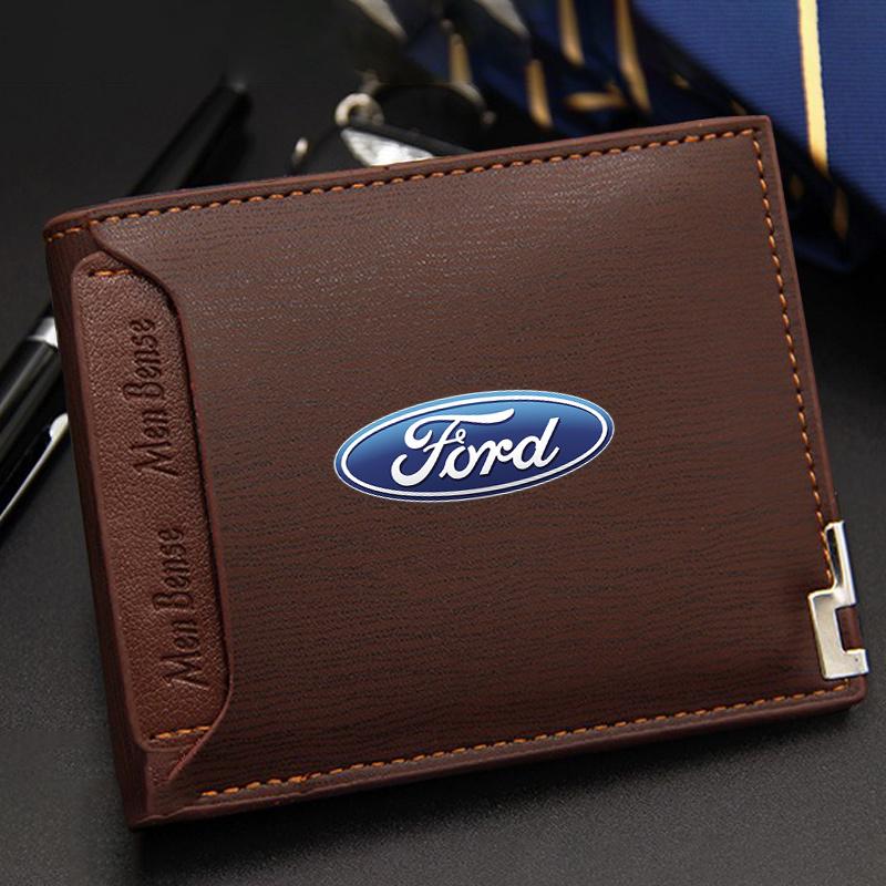 YCZA8 Leather Wallet Car Driving License Credit Card Bag For Ford ST FOCUS 2 Mondeo Fiesta Kuga MK2 MK3 MK4 Ecosport Fusion Accessory