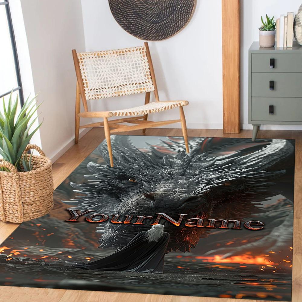 Gothic Illustrations Customize Your Name Floor Rug Office Rug Design for Dining Room Playrooms Outdoor Bedrooms Antislip Carpet Office home decor