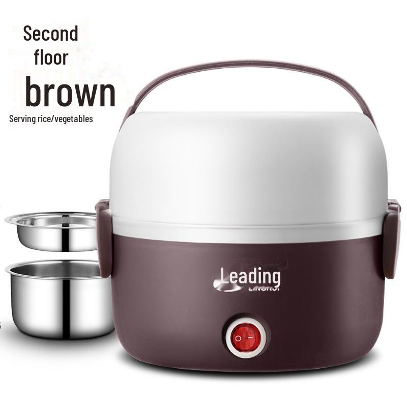 

Многофункциональный электрический ланч-бокс - пароварка, подогрев, изолированный рисоварка из нержавеющей стали для офиса Double-layer-Purple. 3001 and above фиолетовый