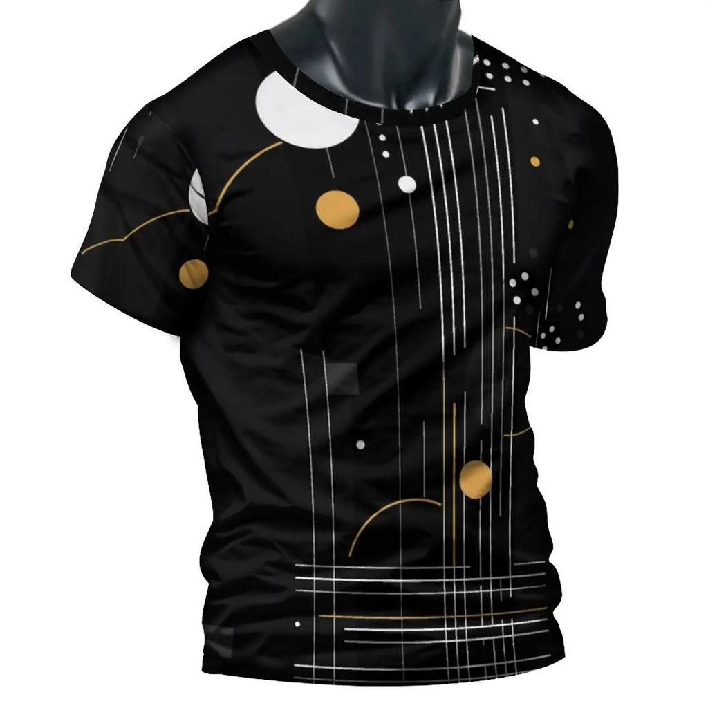Abstract lines 3D Print Men's T-Shirt Summer Oversized Casual Short Sleeve T-Shirts Fashion Harajuku Streetwear O-Neck Tops