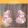 Christmas Acrylic Snowman Ear Accessories With Cute Cartoon Print For Winter Party Use