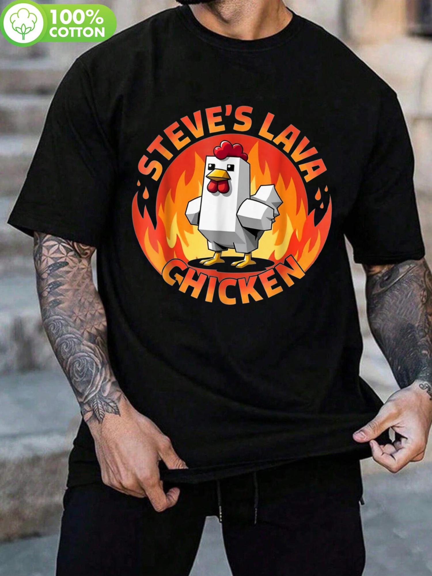 Volcano Chicken Miner Meme Steve Pixel Game TshirtLcm5370469AtBlackProductImage Unisex  oversized t shirt S