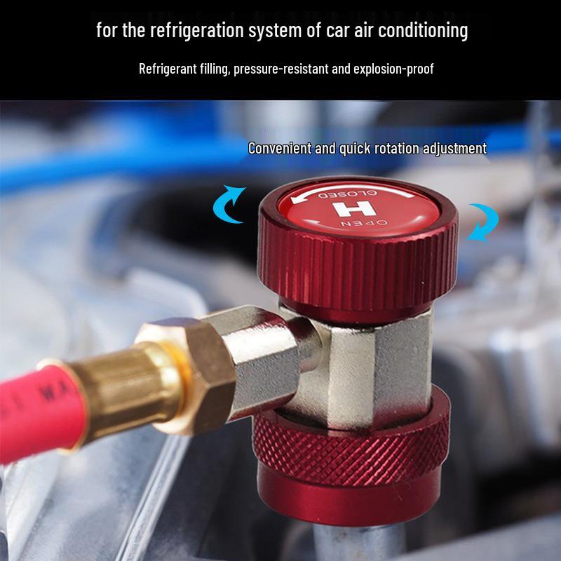 R134a Car AC Refrigerant Charging Quick Connector Adapter for High & Low Pressure