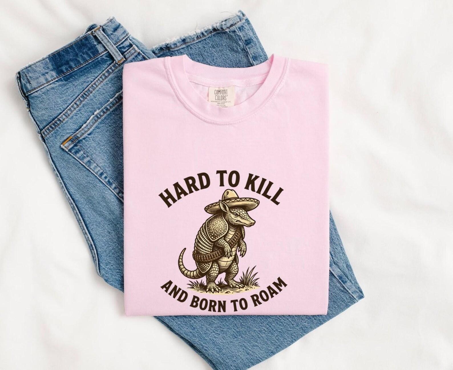 Armadillo Rancher Shirt Animals Cowboy Gift Women Vintage Tee Dillo Rancher T-Shirt Wildlife Fan Dinosaur Graphic Tshirt Retro Cowboy Hat S