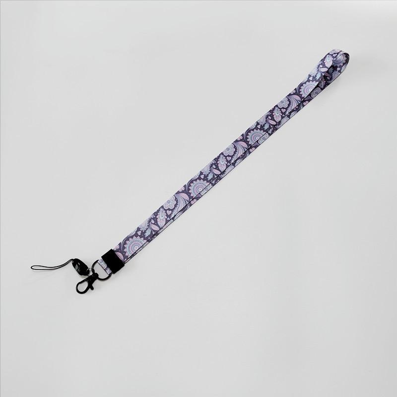 Florales Gurtband-Lanyard Handyhülle mit abnehmbarer Flugzeugschnalle - Anti-Drop Hals- & Ausweis-Lanyard