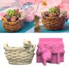 Durable Silicone Mold Alpacas Shape Basket Flower Pots Epoxy Molds Succulent Planter Pots Casting Mould Home Decorations
