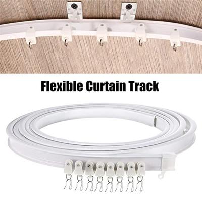 Ceiling Curtain Track Easy Installation Universal Curved Heavy-Duty Flexible Bendable Sliding Curtain Rail System Room Divider Kit