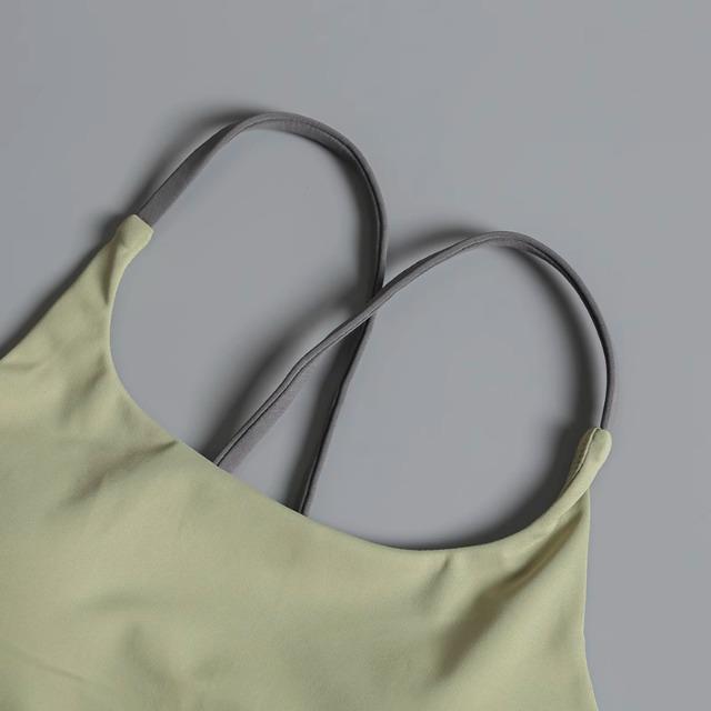 Damen High-Impact Colorblock Stoßfester Yoga Lauf-BH mit Stilvollem Rücken