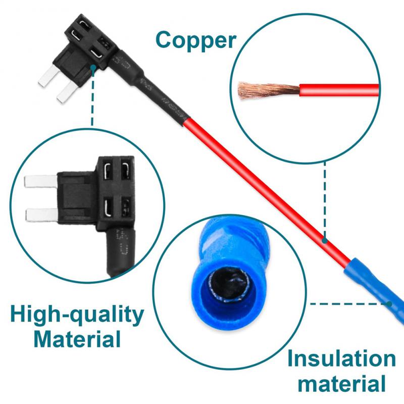 1~5Pcs Add-a-Circuit Adapter APM Tap Mini Blade Micro 12V Car Fuse Box Holder Auto Motri Insurance ATM Adapter