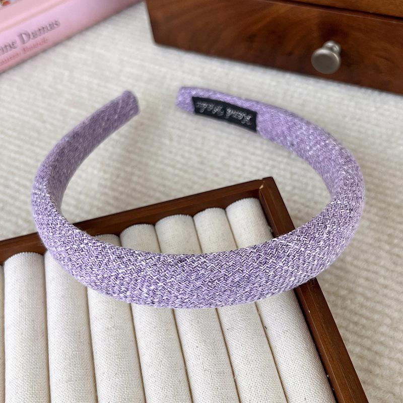 Autumn New Small Fragrant Style Tweed Plaid Sponge Headband for Woman Girls Elegant Hair Hoop Hair Band Fashion Hair Accessories