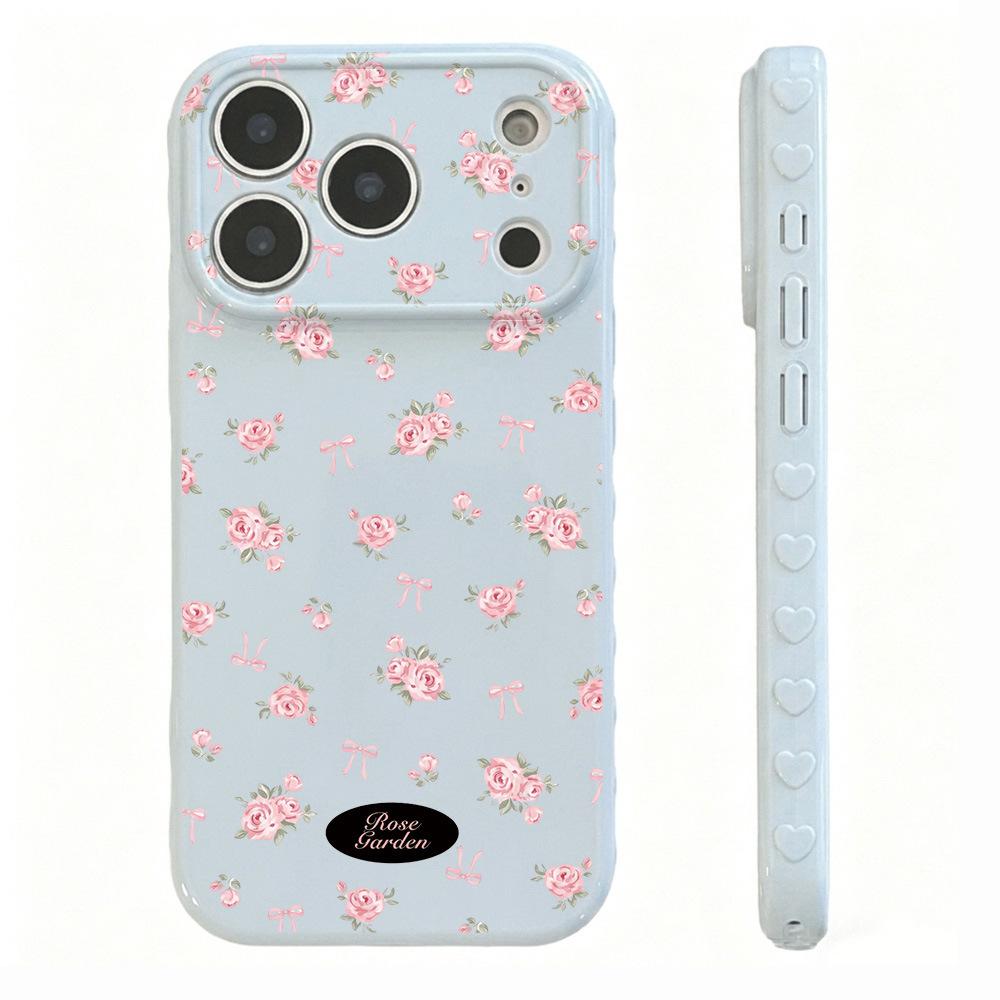Fog Purple Floral Rose for iPhone17 Apple 16promax Mobile Phone Case 15 Large Windows 14 All-inclusive 13