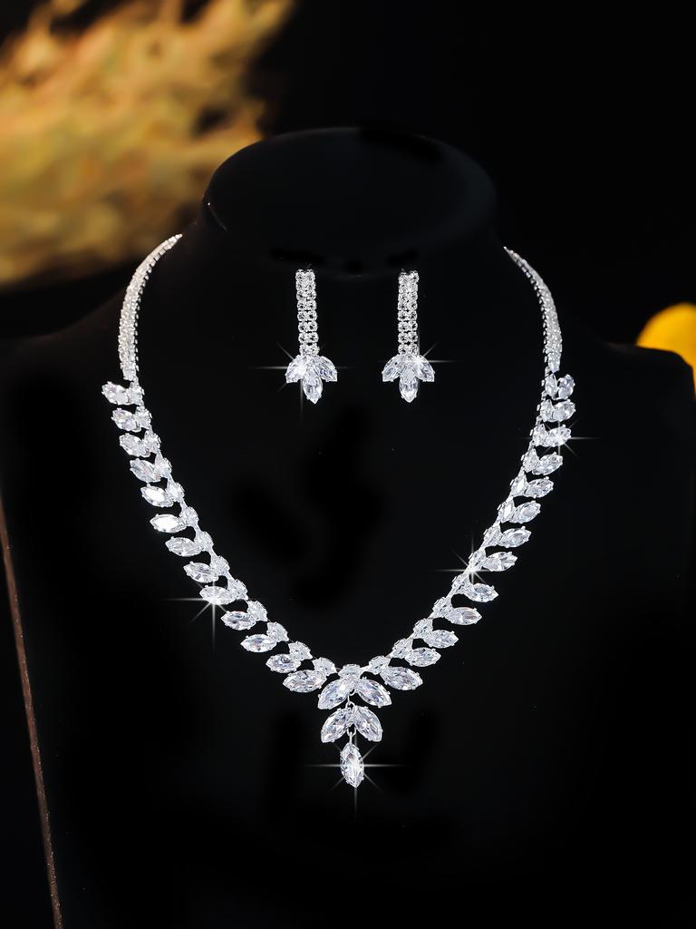 Alloy Necklace Set - Fashionable Banquet Jewelry Chain For Women - Bridal Wedding Jewelry Set