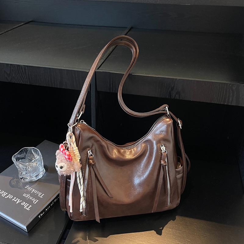 Casual Commuter Tote Bag Women's Large Capacity 2025 New Shoulder Messenger Bag Retro Fashion Lightweight Backpack