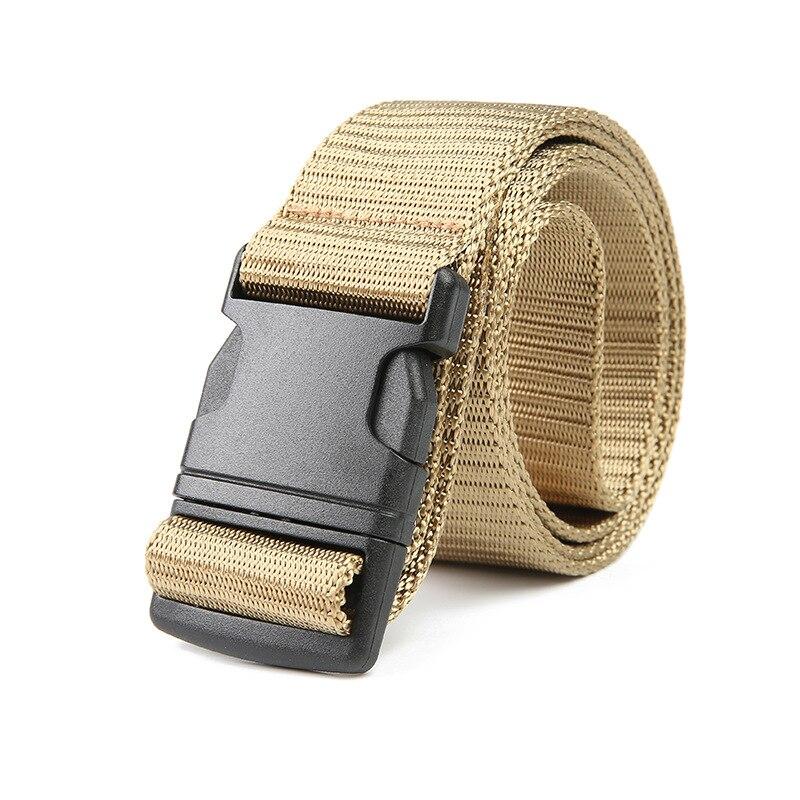 

Чоловічий і жіночий ремінь з нейлонової лямки Військовий навчальний полотно Чоловічий мисливський багатофункціональний бойовий зовнішній пластиковий ремінець HB092 120cm хакі