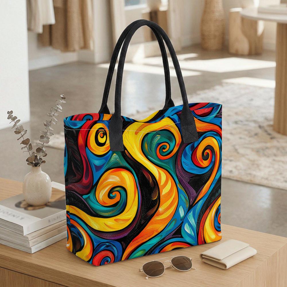  Colorful Swirl Pattern Tote Bag