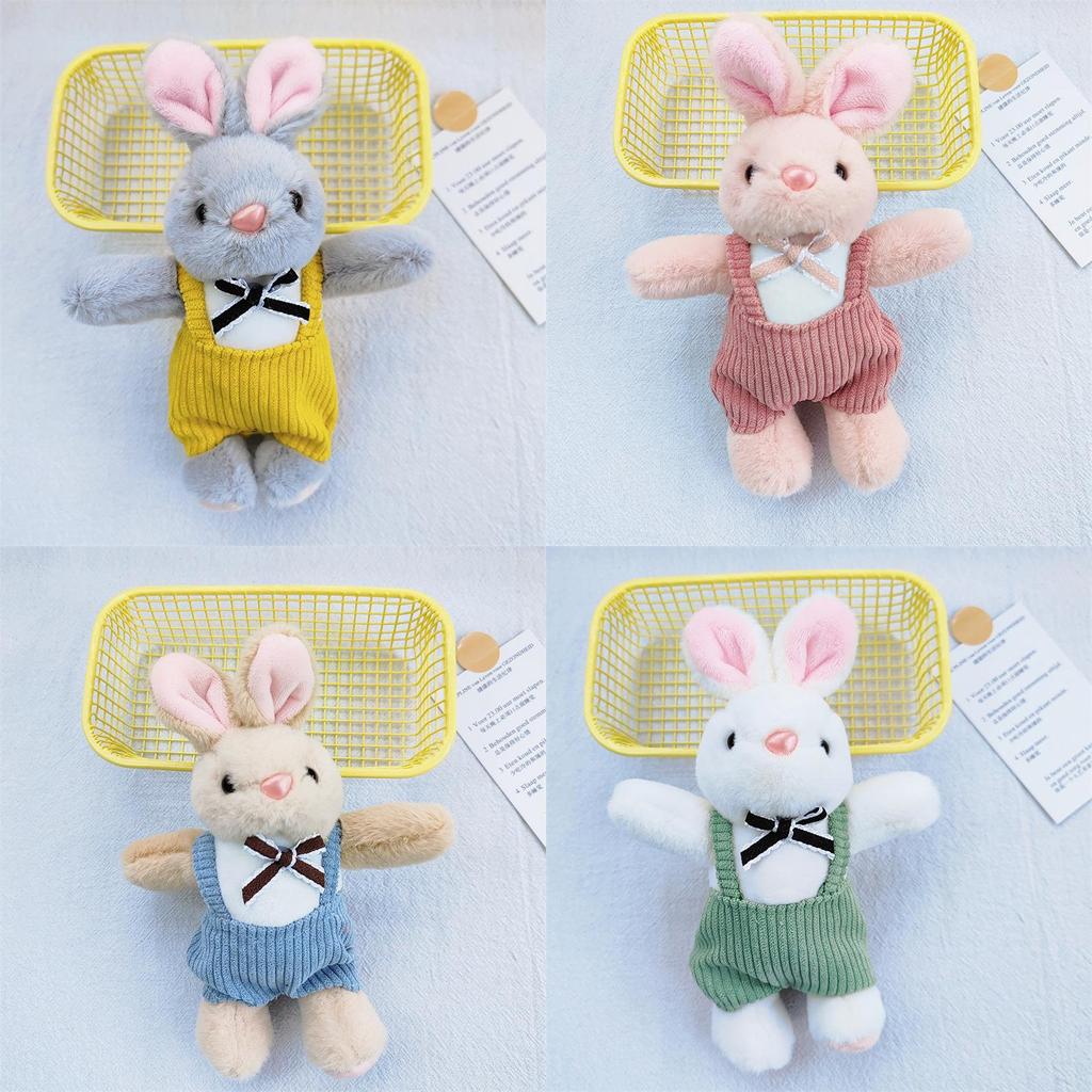Adorable Mini Plush Rabbit Keychain Soft Cartoon Animal Doll For Backpacks