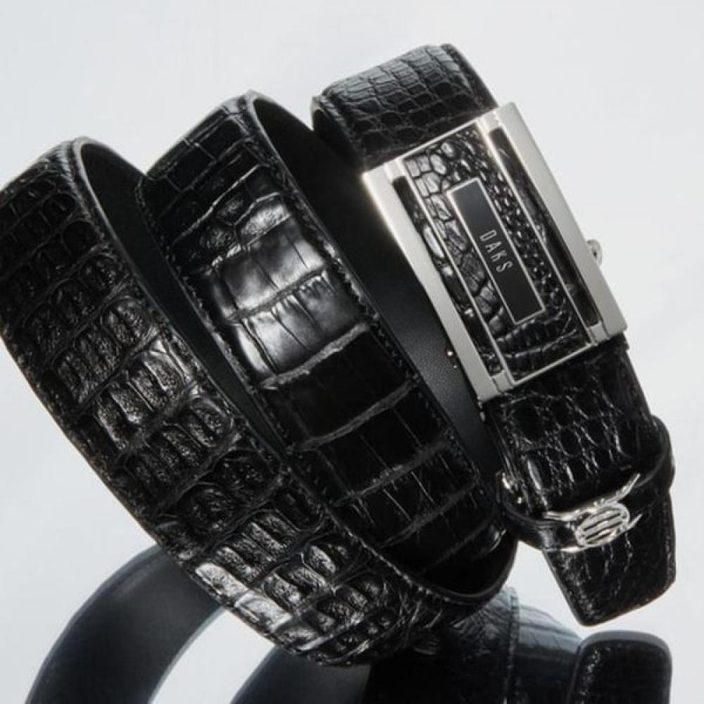 Daks Автоматический ремень из черной премиальной кожи каймана Single option