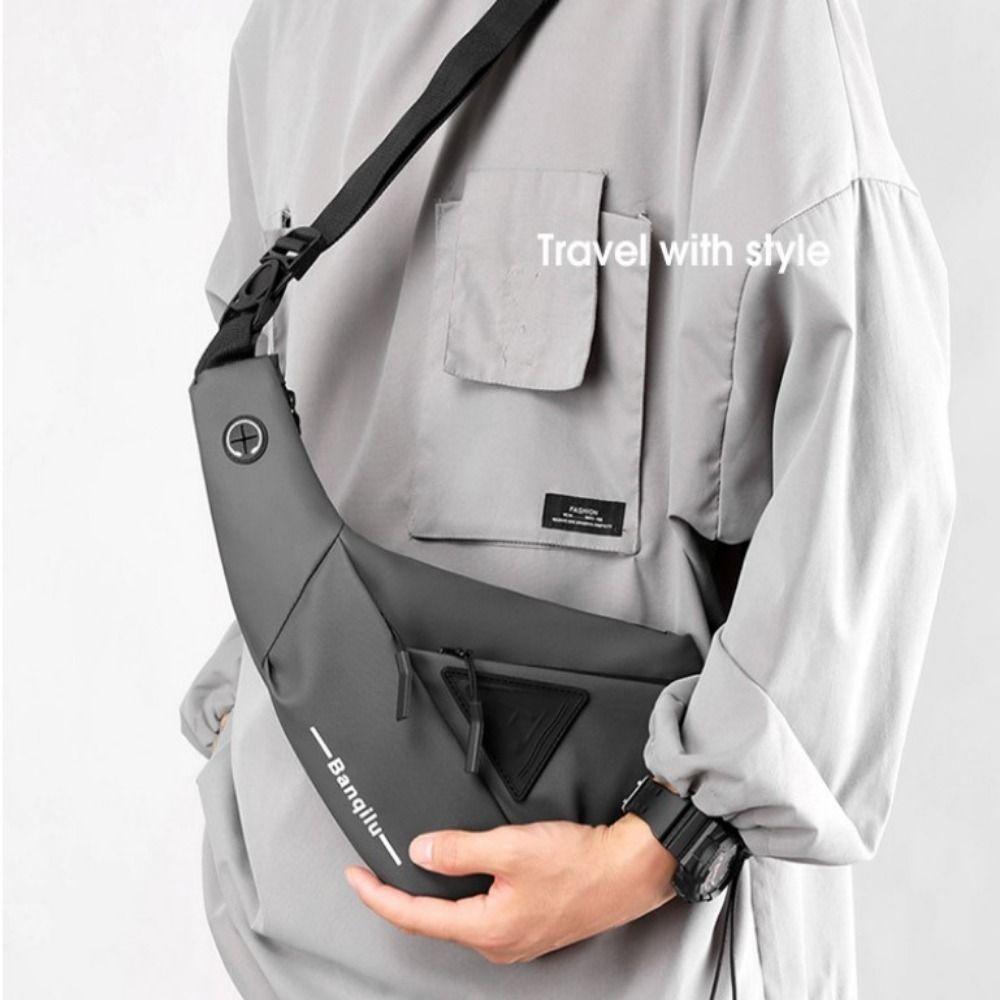 Waterproof Men Sling Bag Large capacity Crossbody Bag Trend Chest Bag  Cycling