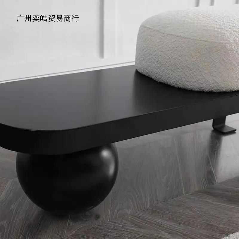 Nordic White Minimalist Bench - Shoe Changing Footstool for Living Rooms