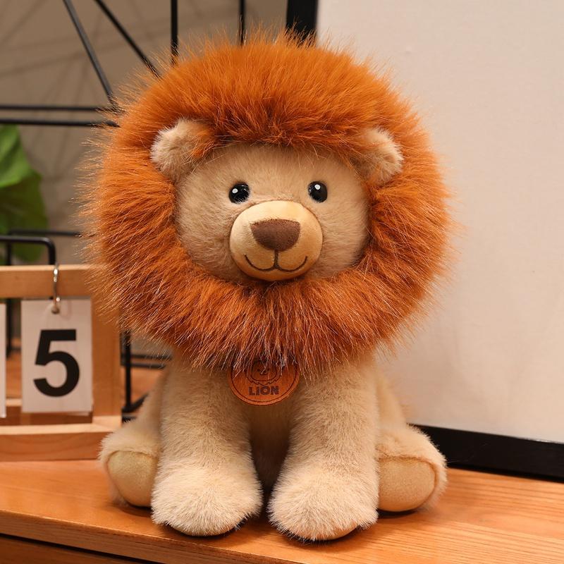 Neues Plüschtier Löwe Lebensechter Wildtier Männlicher Löwe Plüschtier Stofftier Löwe Weiche Puppe Kinderspielzeug Kinder Geburtstagsgeschenk 25cm