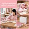 Large Capacity Magnetic Standing Pencil Case Portable Multi-layer Polka Dot Pen Bag Multifunctional Large Opening Stationery Bag
