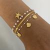 Yori Ocean Style Starfish Shell Three Layer Chain Bracelet 18K PVD Plated Summer Daily Jewelry Hypoallergenic for Women