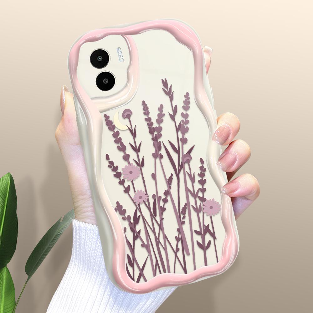 Roztomilý kreslený vzor krémová textura pouzdro vlnitý okraj měkký silikonový kryt pouzdro na telefon pro Xiaomi Redmi