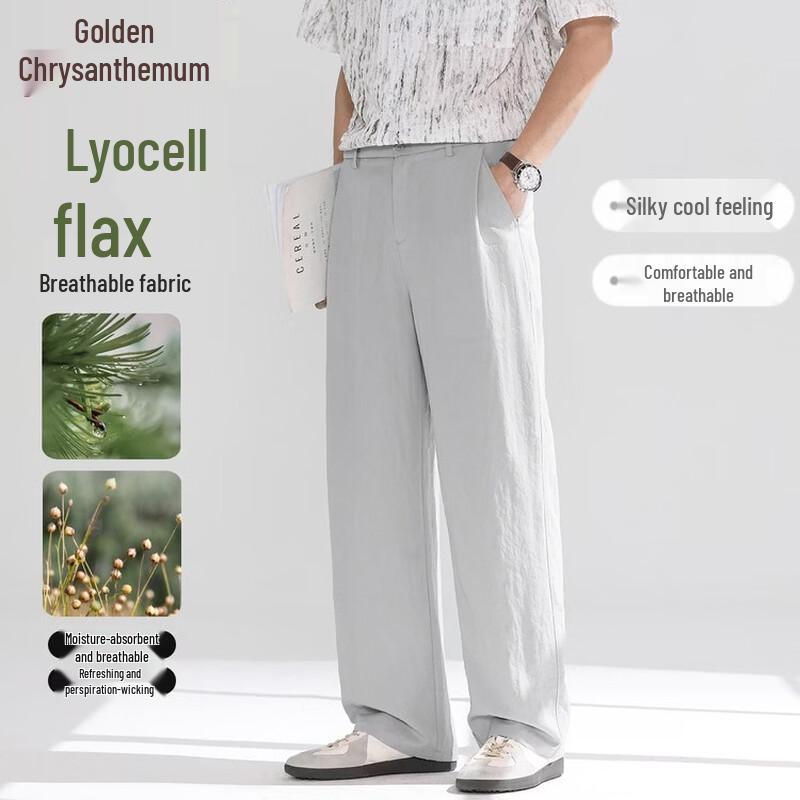 

Men s Casual Loose Straight Linen Blend Pants L